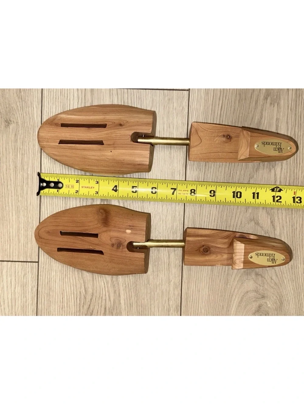 Allen Edmonds Large Aromatic Natural Wood Cedar Shoe Trees with Brass Hardware